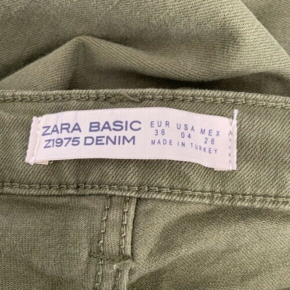 Zara Basic Green Embroidered Mid-Rise Skinny Boho Jeans 4 - Picture 3 of 8